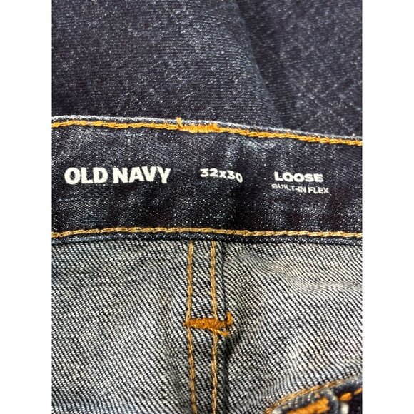 Old Navy Mens Loose Fit Jeans 32X30 Dark Wash Built-In Flex - Picture 3 of 11